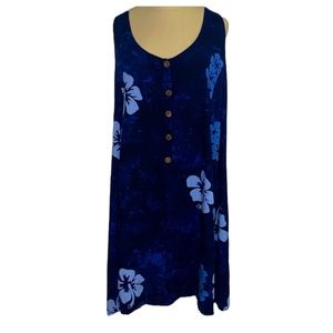 Hawaii blue floral dress cover up XXXL